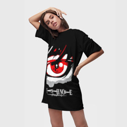 Платье-футболка 3D Тетрадь смерти - глаз Ягами - фото 2