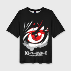 Женская футболка oversize 3D Тетрадь смерти - глаз Ягами