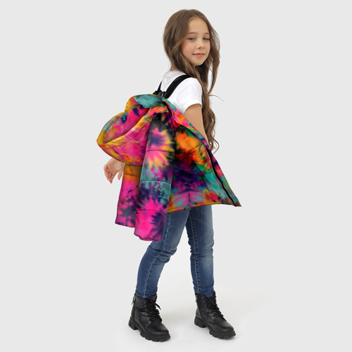 Зимняя куртка для девочек 3D Хиппи, цвет светло-серый - фото 6