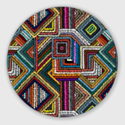 Круглый коврик для мышки Этнический ковровый орнамент