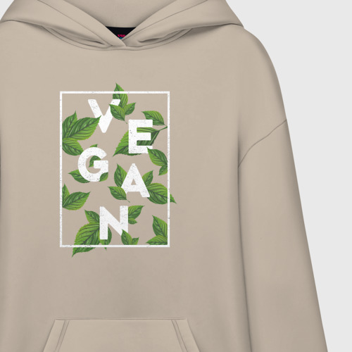 Худи SuperOversize хлопок Vegan, цвет миндальный - фото 3