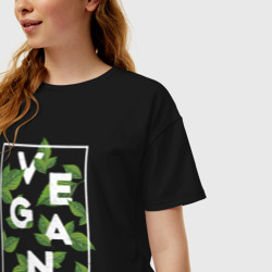 Женская футболка хлопок Oversize Vegan - фото 2