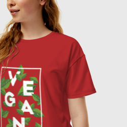 Женская футболка хлопок Oversize Vegan - фото 2