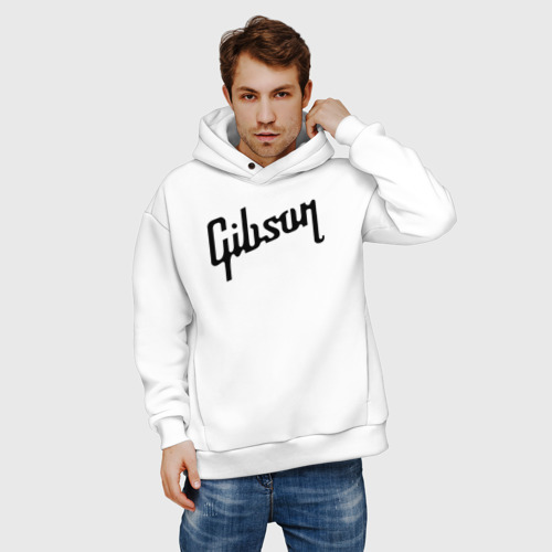 Мужское худи Oversize хлопок Gibson, цвет белый - фото 3