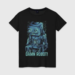 Женская футболка хлопок Робот