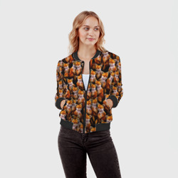 Женский бомбер 3D Упоротые лисы - фото 2