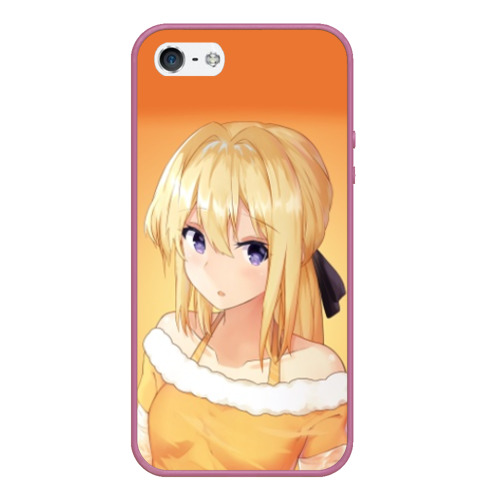 Чехол для iPhone 5/5S матовый Violet Evergarden, цвет розовый