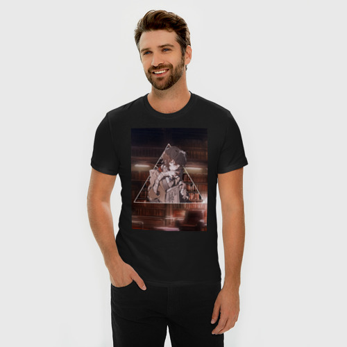 Мужская футболка хлопок Slim Дазай, цвет черный - фото 3