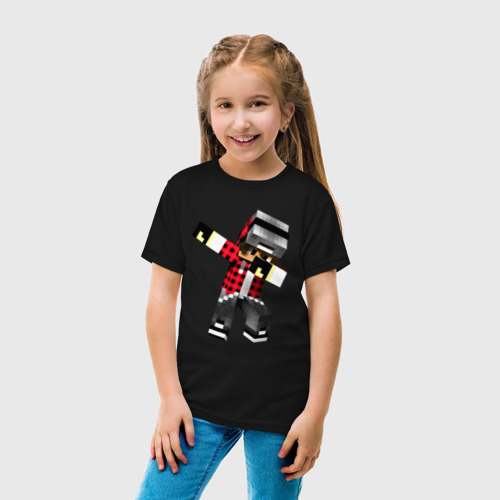 Детская футболка хлопок Dad Minecraft, цвет черный - фото 5