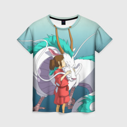 Женская футболка 3D Тихиро целует Хаку