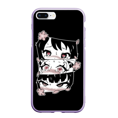 Чехол для iPhone 7Plus/8 Plus матовый Smug ahegao, цвет светло-сиреневый