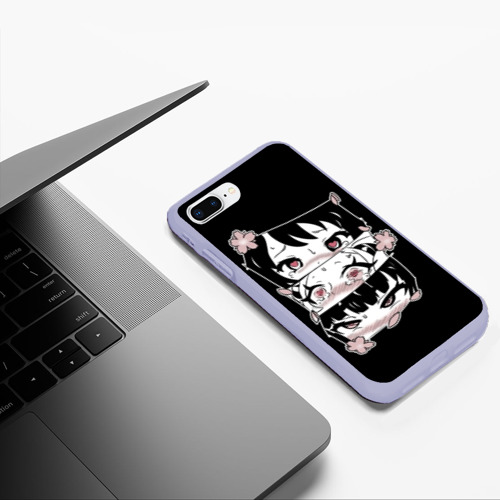 Чехол для iPhone 7Plus/8 Plus матовый Smug ahegao, цвет светло-сиреневый - фото 5