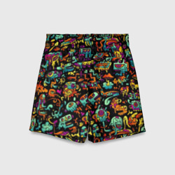 Детские спортивные шорты 3D Кислотный Диджей паттерн
