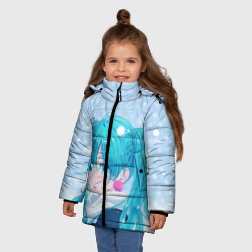 Зимняя куртка для девочек 3D Мику, цвет красный - фото 3
