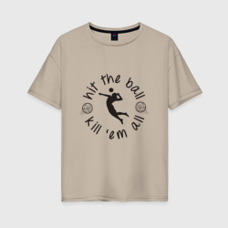 Женская футболка хлопок Oversize Hit The Ball