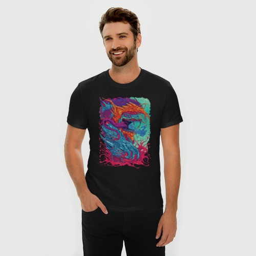 Мужская футболка хлопок Slim Hyper Beast, цвет черный - фото 3