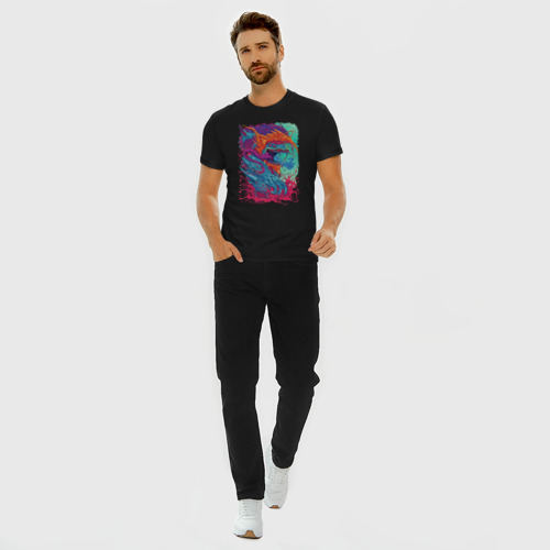 Мужская футболка хлопок Slim Hyper Beast, цвет черный - фото 5