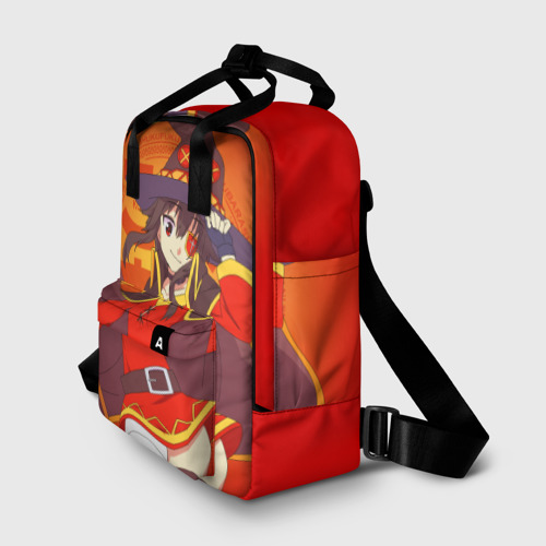 Женский рюкзак 3D с принтом KonoSuba Мегумин с посохом, фото на моделе #1