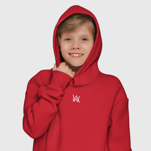 Детское худи Oversize хлопок Alan Walker, цвет красный - фото 12