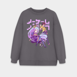 Женский свитшот oversize без начеса хлопок Аниме парочка