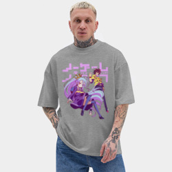 Мужская футболка Oversize хлопок texturе Аниме парочка - фото 2