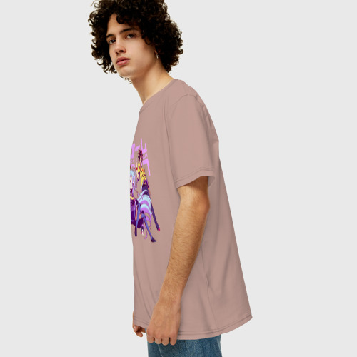 Мужская футболка хлопок Oversize с принтом Аниме парочка, вид сбоку #3