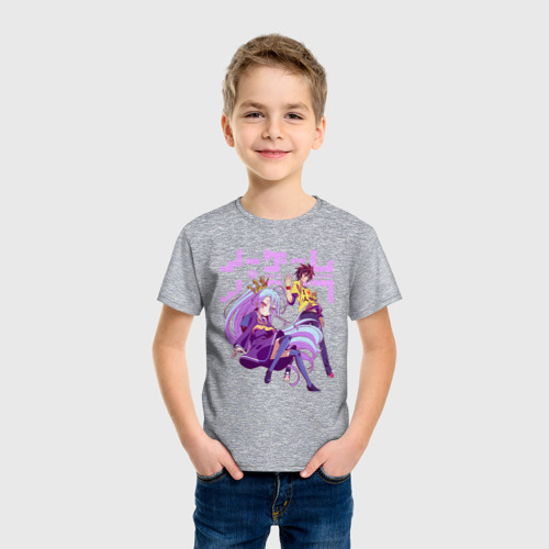 Детская футболка хлопок с принтом Аниме парочка, фото на моделе #1