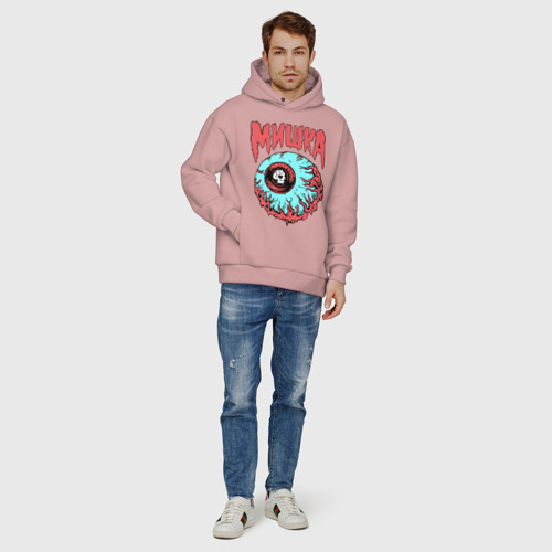 Мужское худи Oversize хлопок Mishka NYC, цвет пыльно-розовый - фото 6