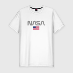 Мужская футболка хлопок Slim NASA USA