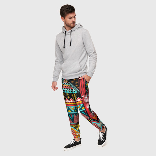 Мужские брюки 3D Африканский стиль, цвет 3D печать - фото 3