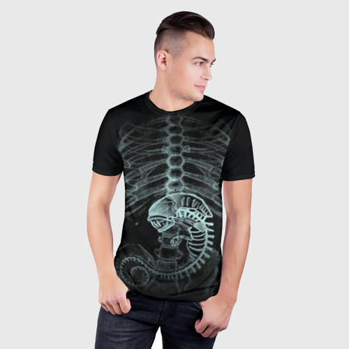 Мужская футболка 3D Slim Чужой на Рентгене, цвет 3D печать - фото 3