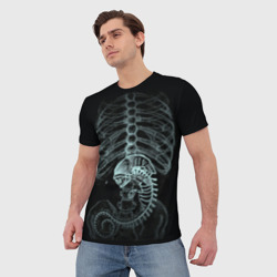 Мужская футболка 3D Чужой на Рентгене - фото 2