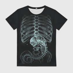 Женская футболка 3D Чужой на рентгене - костюм грудной клетки