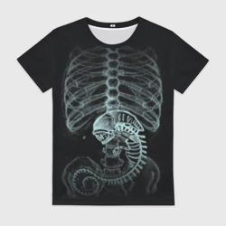 Женская футболка 3D Чужой на рентгене - костюм грудной клетки