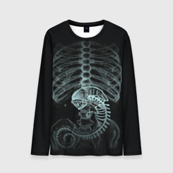 Мужской лонгслив 3D Чужой на рентгене - костюм грудной клетки