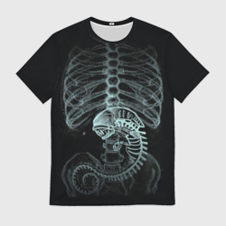 Мужская футболка 3D Чужой на рентгене - костюм грудной клетки