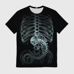 Мужская футболка 3D Чужой на рентгене - костюм грудной клетки