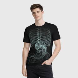 Мужская футболка 3D Чужой на рентгене - костюм грудной клетки - фото 2
