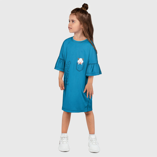 Детское платье 3D с принтом Poro Pocket Tee, фото на моделе #1