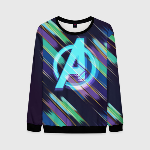 Мужской свитшот 3D Avengers logo with stripes Фото 01 Мужской свитшот 3D Avengers logo with stripes Фото 01