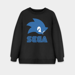 Женский свитшот oversize без начеса хлопок Sonic Sega