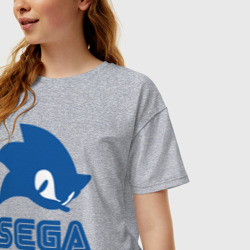 Женская футболка хлопок Oversize Sonic Sega - фото 2