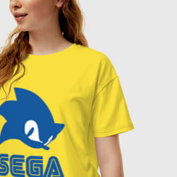 Женская футболка хлопок Oversize Sonic Sega - фото 2