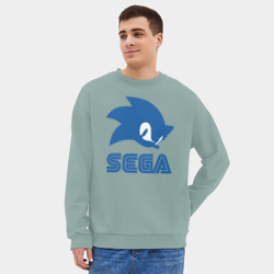 Мужской свитшот oversize без начеса хлопок Sonic Sega - фото 2