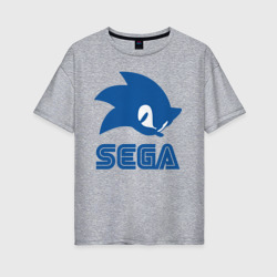 Женская футболка хлопок Oversize Sonic Sega