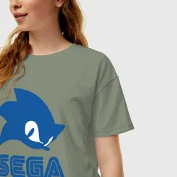 Женская футболка хлопок Oversize Sonic Sega - фото 2
