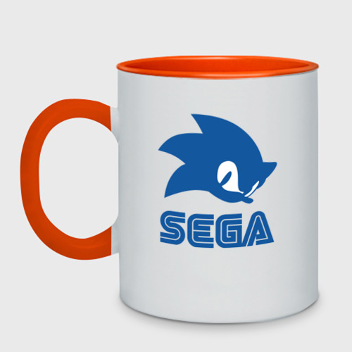 Кружка двухцветная Sonic Sega, цвет белый + оранжевый