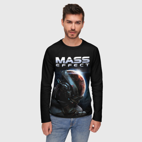 Мужской лонгслив 3D с принтом Mass Effect, фото на моделе #1
