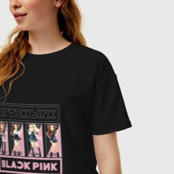 Женская футболка хлопок Oversize Blackpink - фото 2