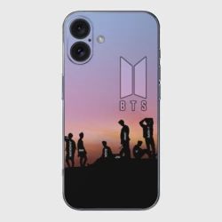 Чехол для iPhone 16 силиконовый с защитой камеры BTS on the Sunset